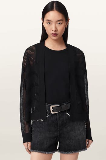 AllSaints Misha Crop Cardigan | Nordstrom
