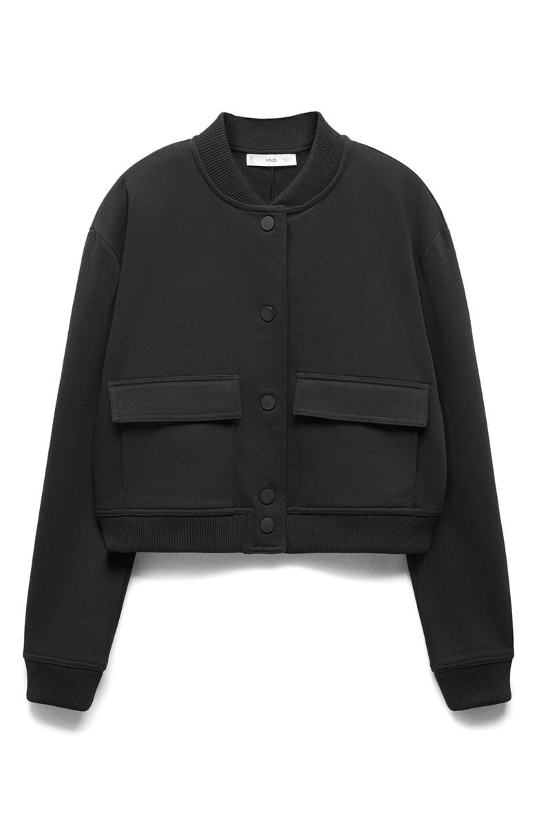 MANGO Cotton Blend Crop Bomber Jacket, Alternate, color, 