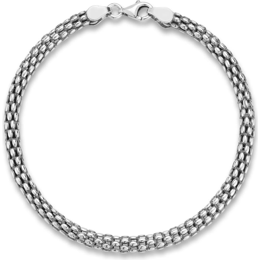 Yield Of Men Oxidized Sterling Silver Popcorn Link Bracelet In Silver