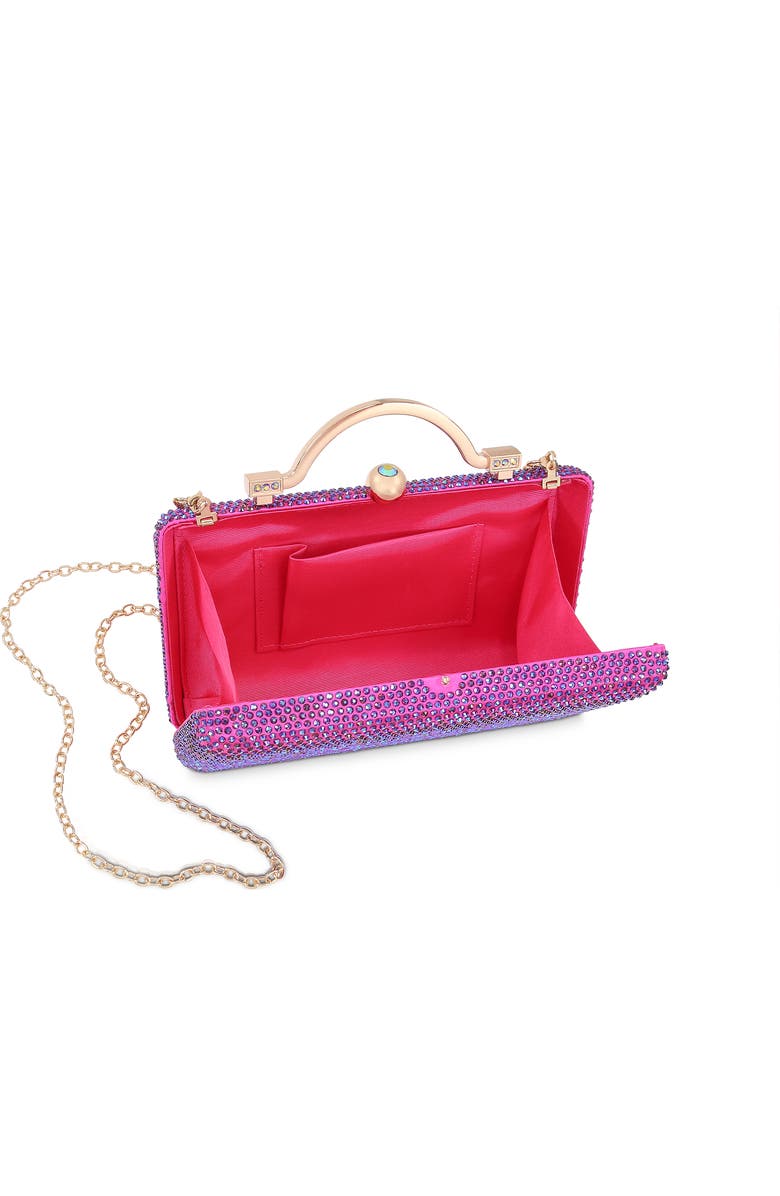 Jewel Badgley Mischka Jude Crystal Minaudiere with Outer Pocket, Alternate, color, Neon Pink