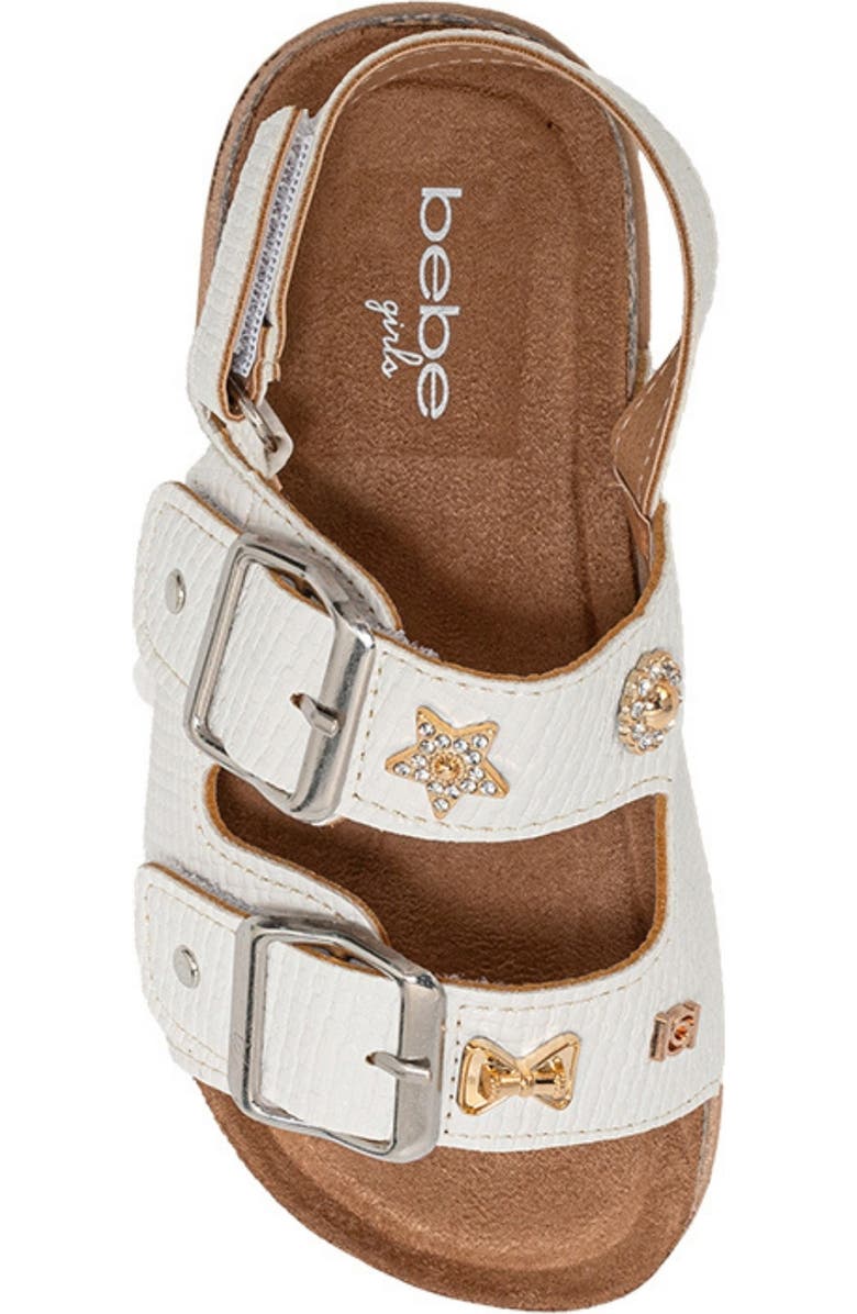 bebe Kids' Rosie Footbed Sandal, Alternate, color, White