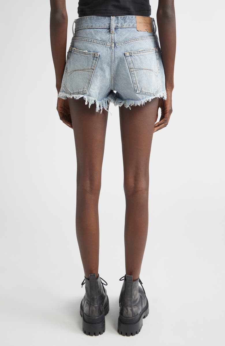 Balenciaga Cutoff Denim Shorts, Alternate, color, 