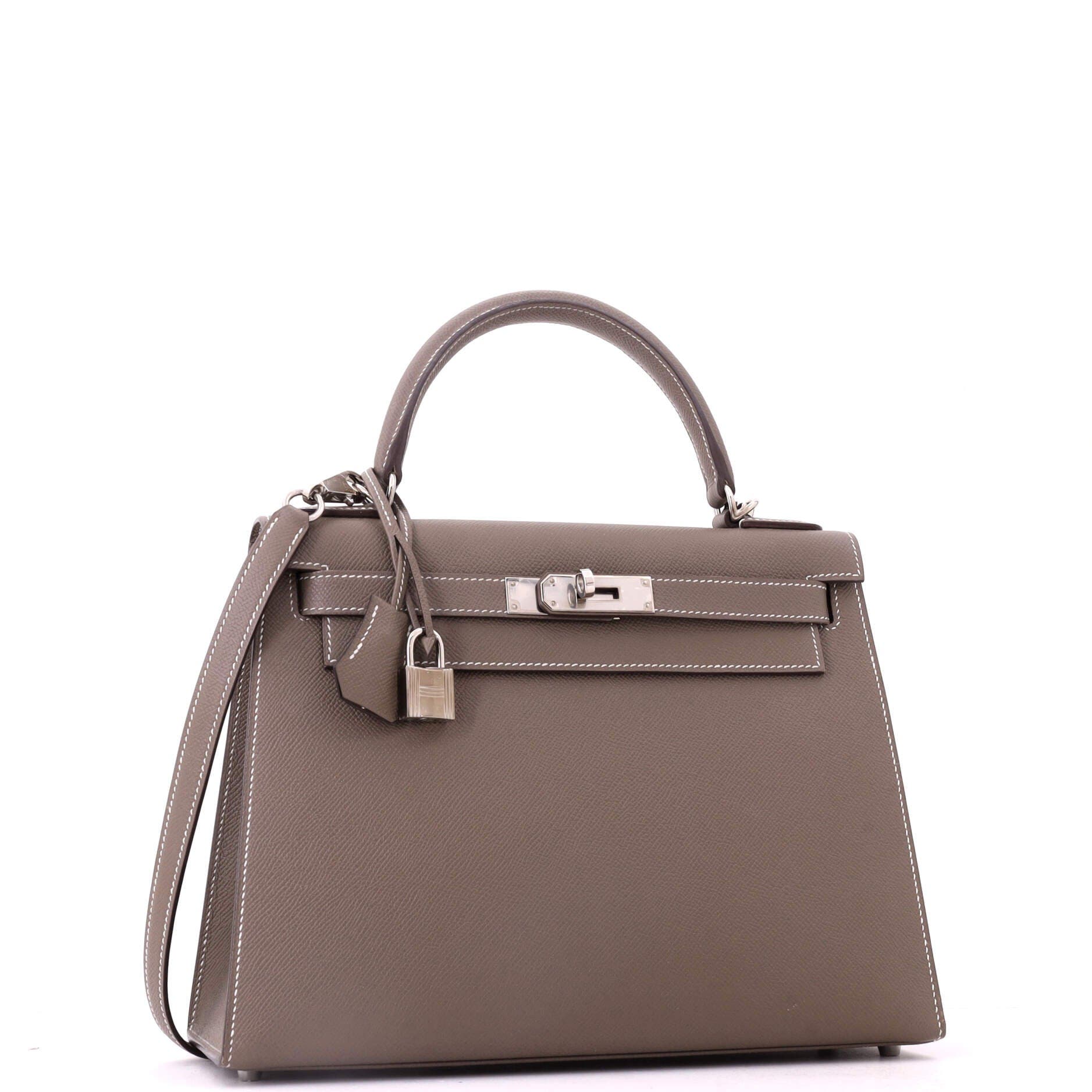 Kelly Handbag Grey Epsom with Palladium Hardware 28, Alternate, color, Grey