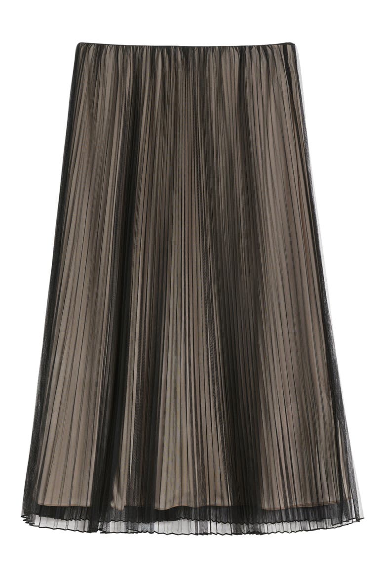 Baby Pleated Maxi Skirt, Alternate, color, BLACK