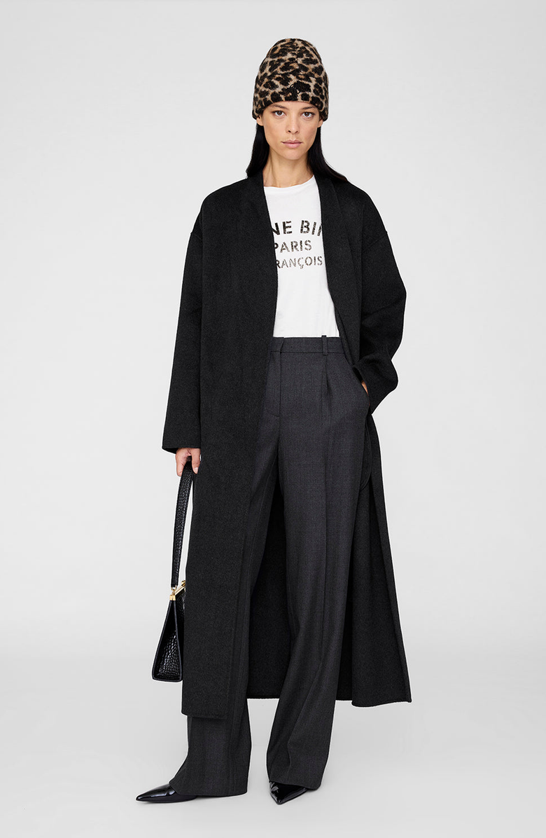 ANINE BING Elia Beanie, Alternate, color, Black / Brown Leopard