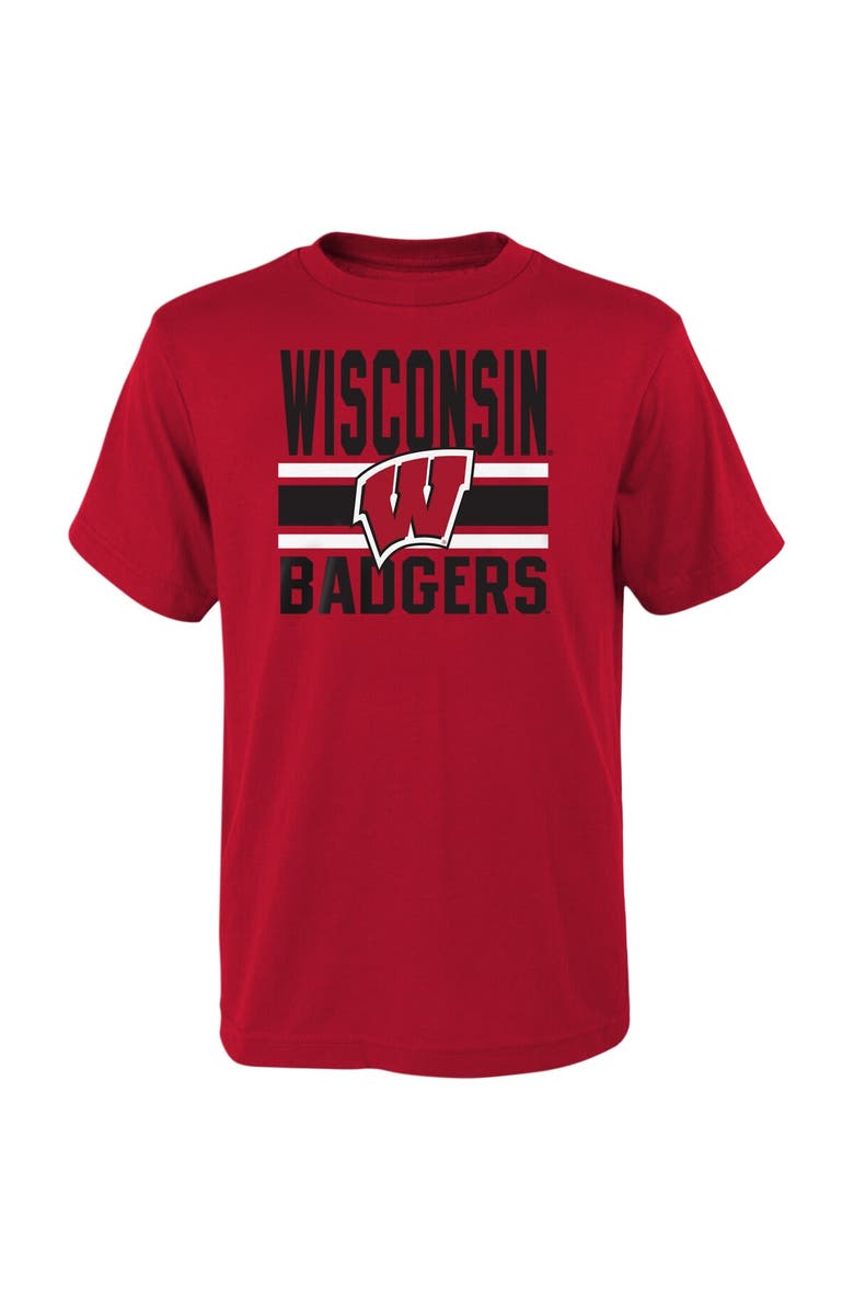 Outerstuff Youth Red/Black Wisconsin Badgers Fan Wave T-Shirt Combo Pack, Alternate, color, 