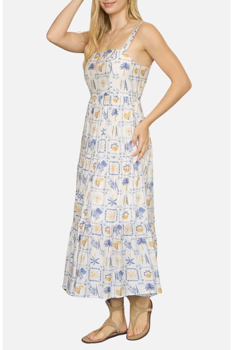 Veggie Print Midi Dress, Alternate, color, BLUE MULTI