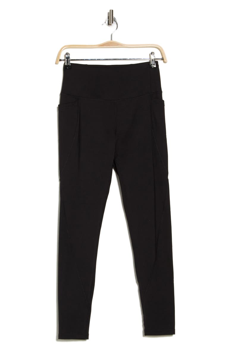 Fleece Lined Pocket Leggings, Alternate, color, BLACK