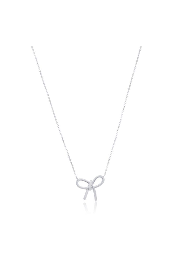 Loopy Bow Necklace, Main, color, Sterling Silver