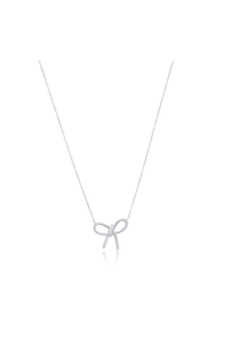 The Lovery Fine Jewelry Loopy Bow Necklace, Main, color, Sterling Silver