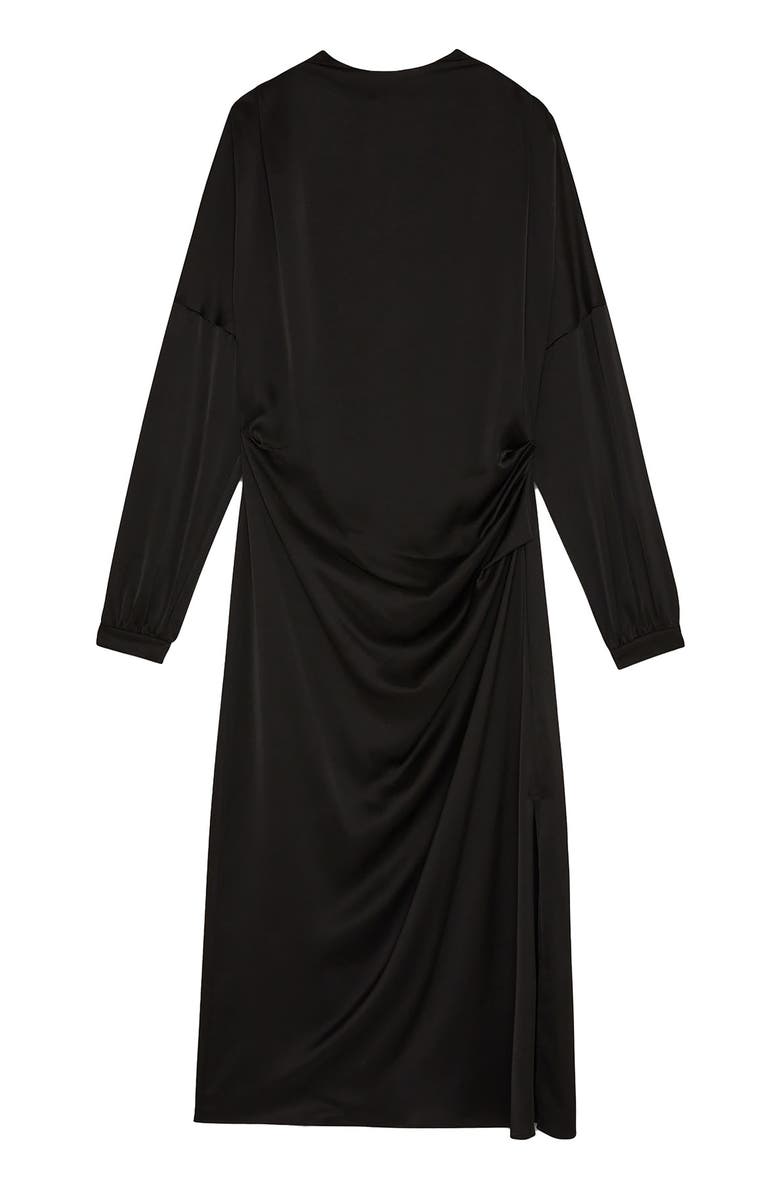 ottod'Ame Viscose long dress with long sleeves, Alternate, color, Black