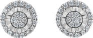 Haus of Brilliance Silver Diamond Cluster Earrings