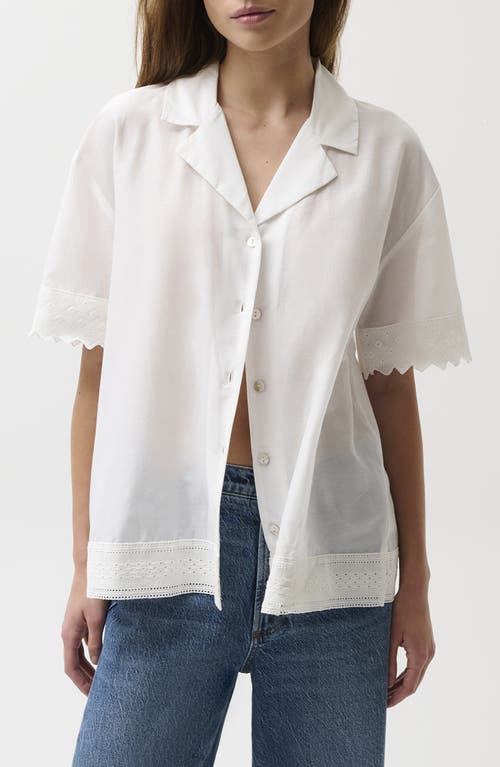 Pistola Maliah Silk & Cotton Camp Shirt In Neutral