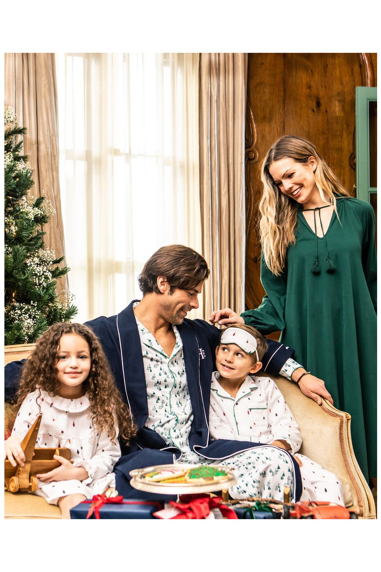 Evergreen Forest Cotton Pajamas, Alternate, color, GREEN