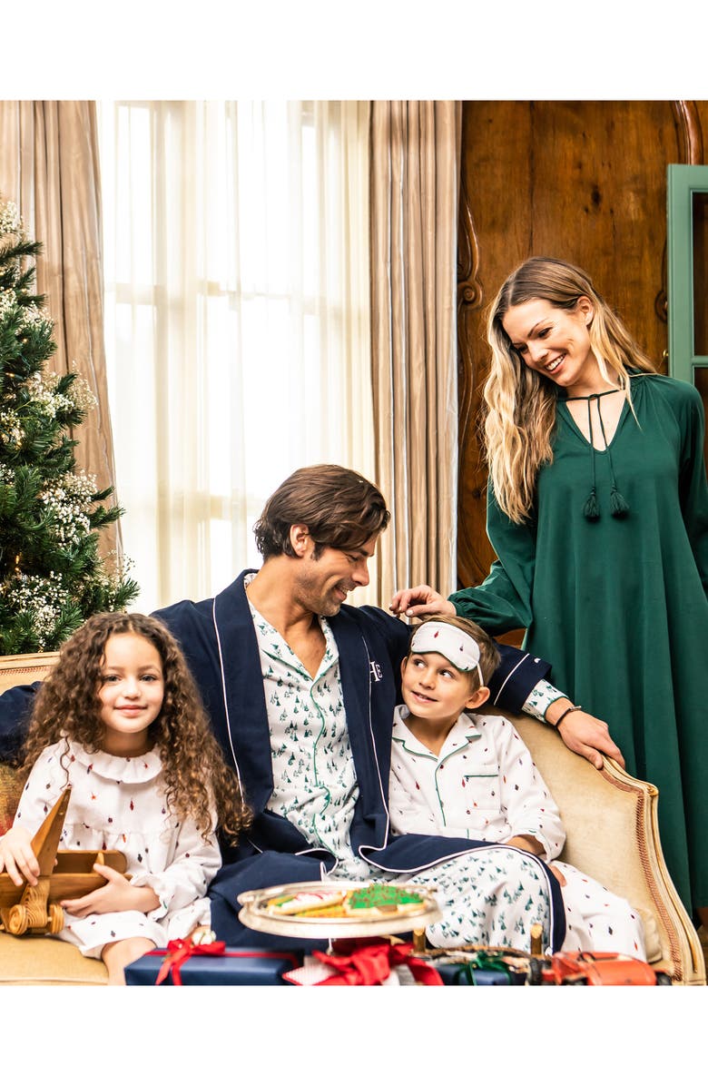 Petite Plume Evergreen Forest Cotton Pajamas, Alternate, color, 