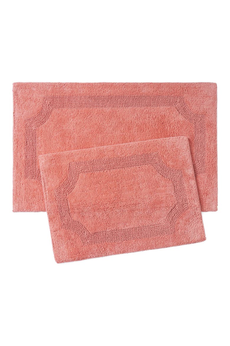 Reversible Cotton Bath Rug, Main, color, CORAL