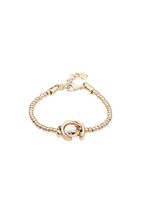 Double Moon Bead Elastic Bracelet