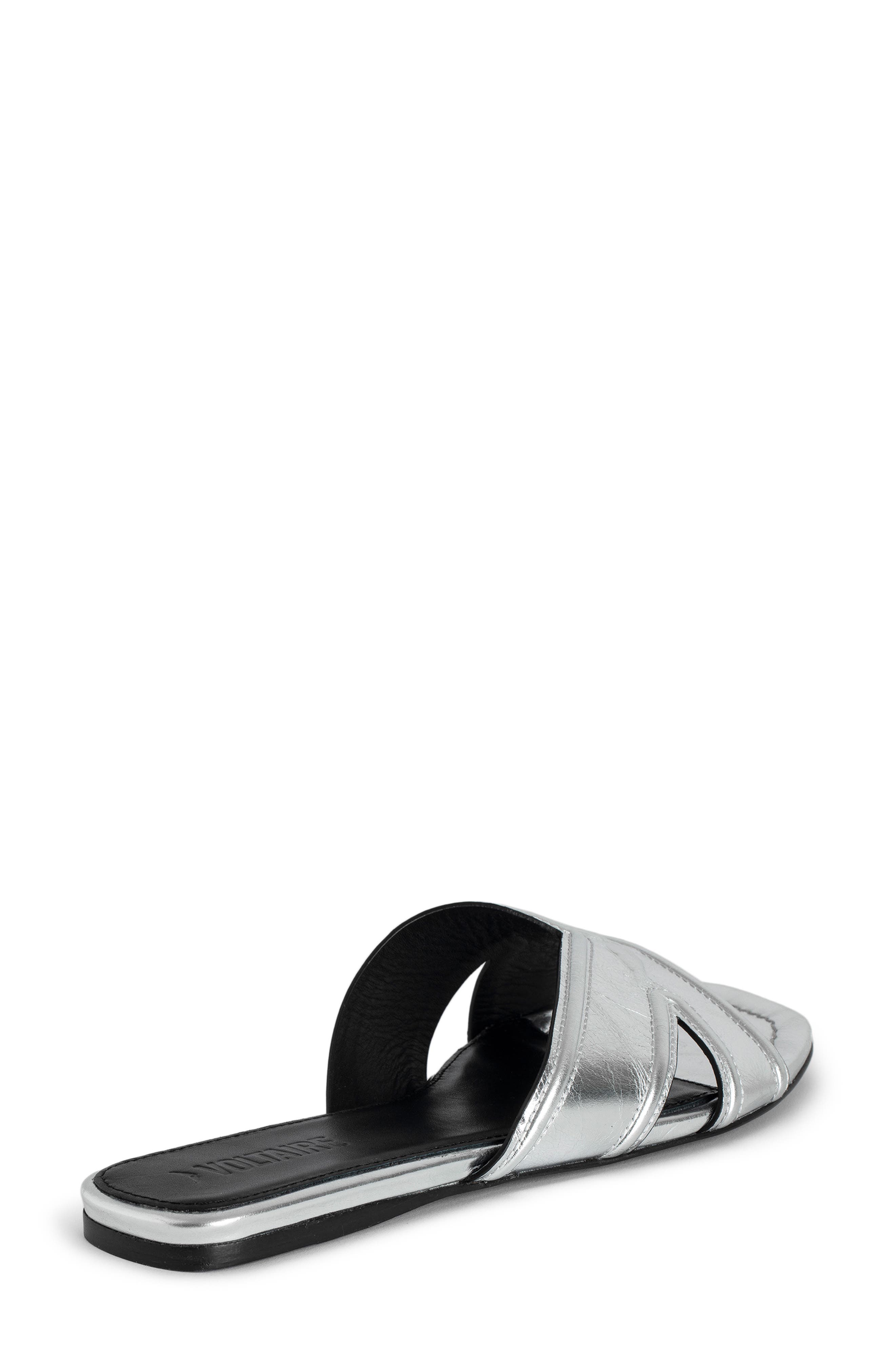 Zadig & Voltaire Azora Metallic Slide Sandal, Alternate, color, 