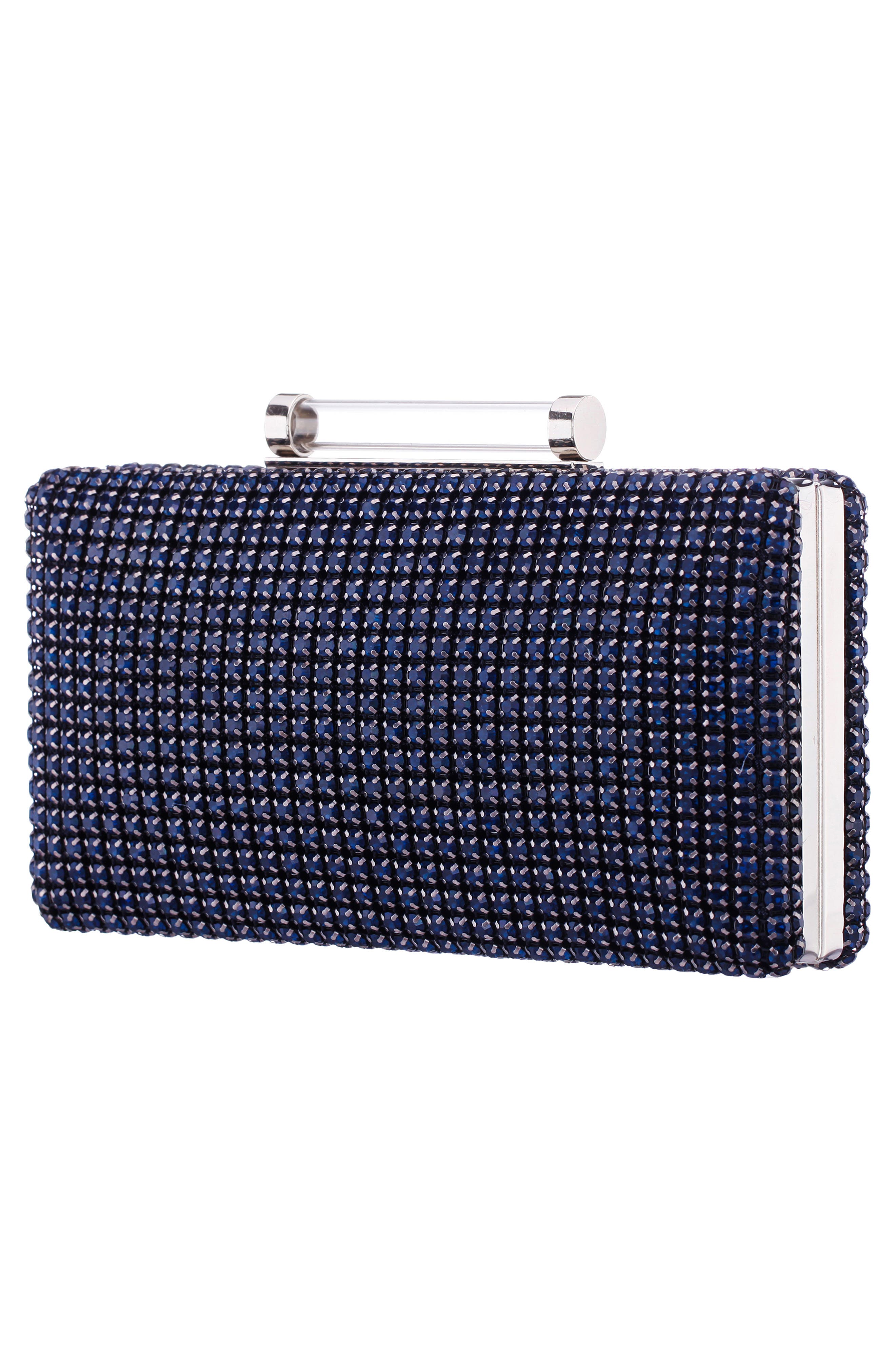 Gracious Crystal Clutch, Alternate, color, NAVY