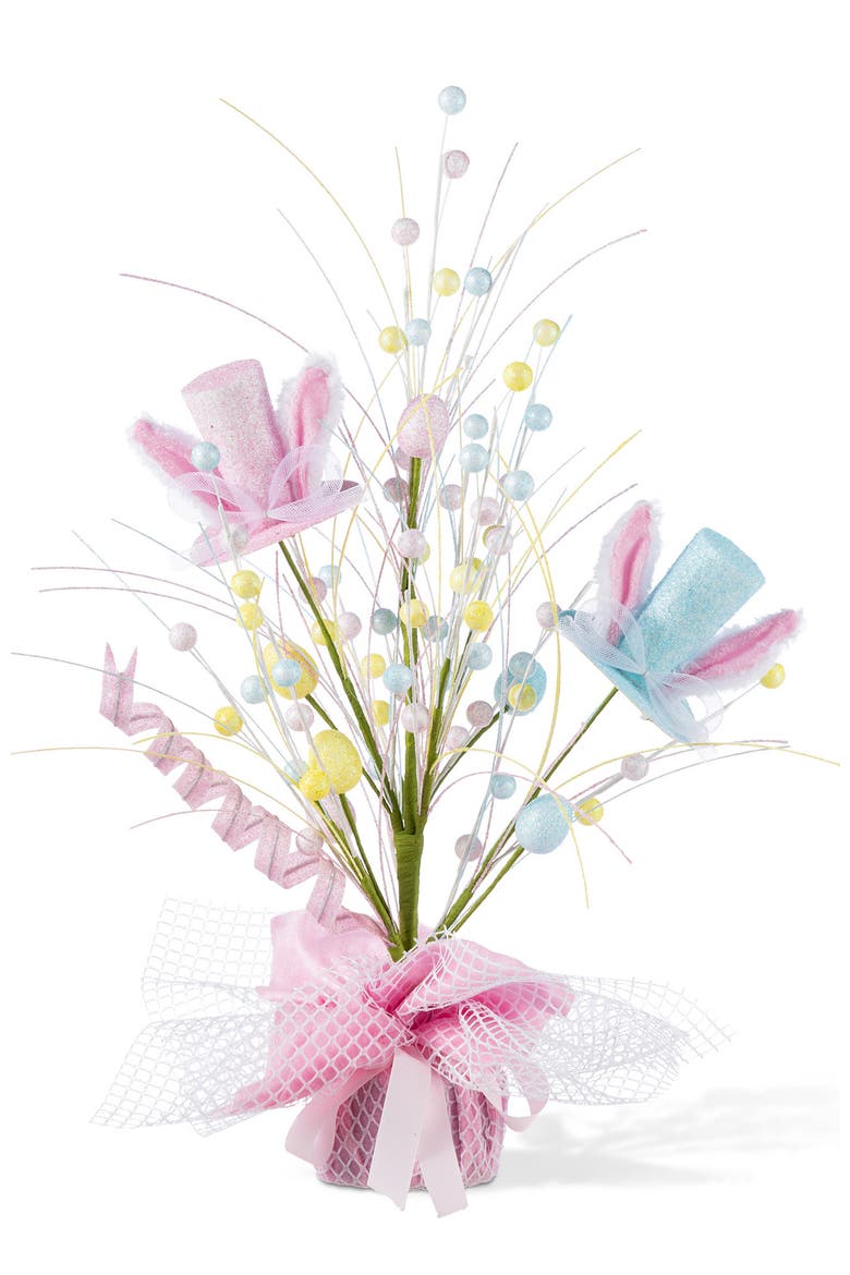 21"H Easter Glitter Egg & Top Hat Table Tree, Main, color, Pink