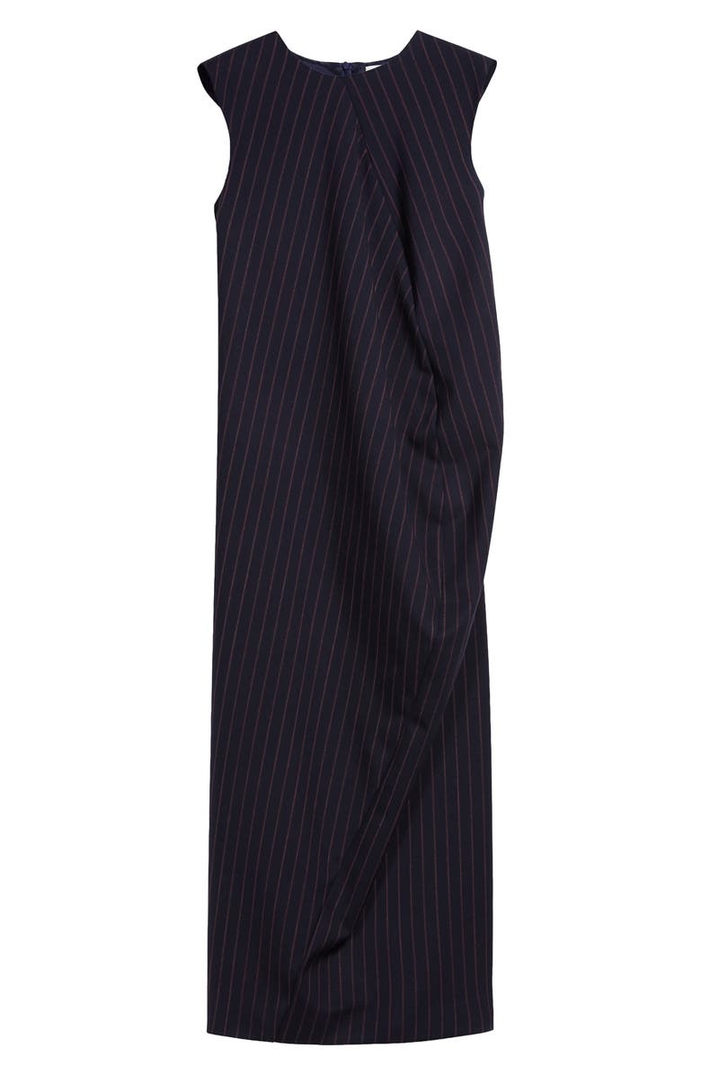 SPORTMAX Sidra Asymmetric Pinstripe Stretch Wool Sheath Dress, Alternate, color, 