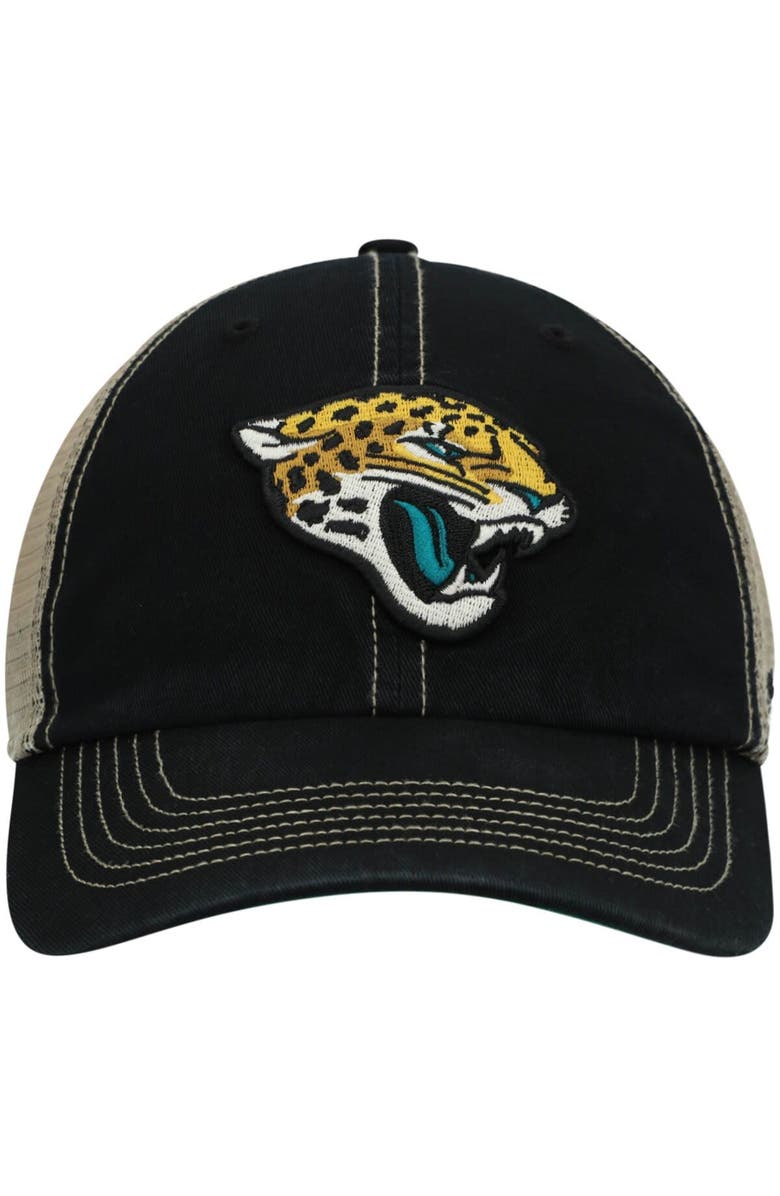 '47 Men's '47 Black/Natural Jacksonville Jaguars Trawler Trucker Clean Up Snapback Hat, Alternate, color, Black