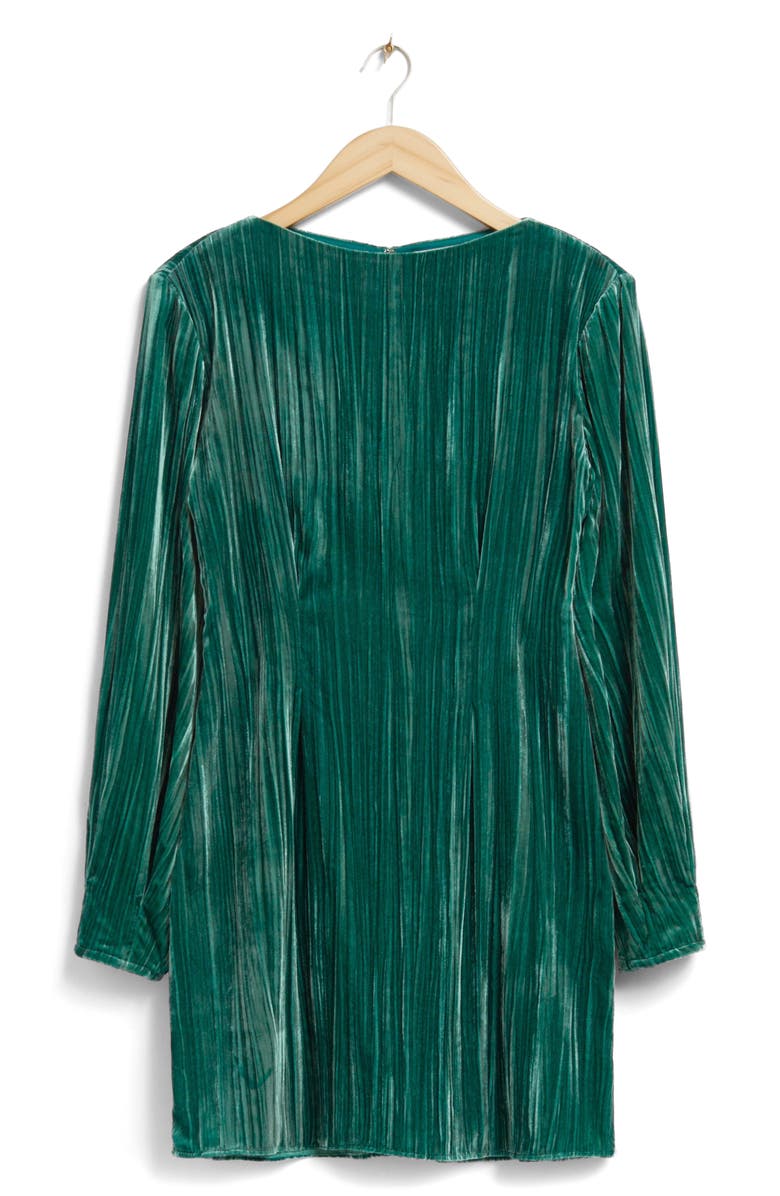 & Other Stories Long Sleeve Crushed Velvet Minidress, Alternate, color, 