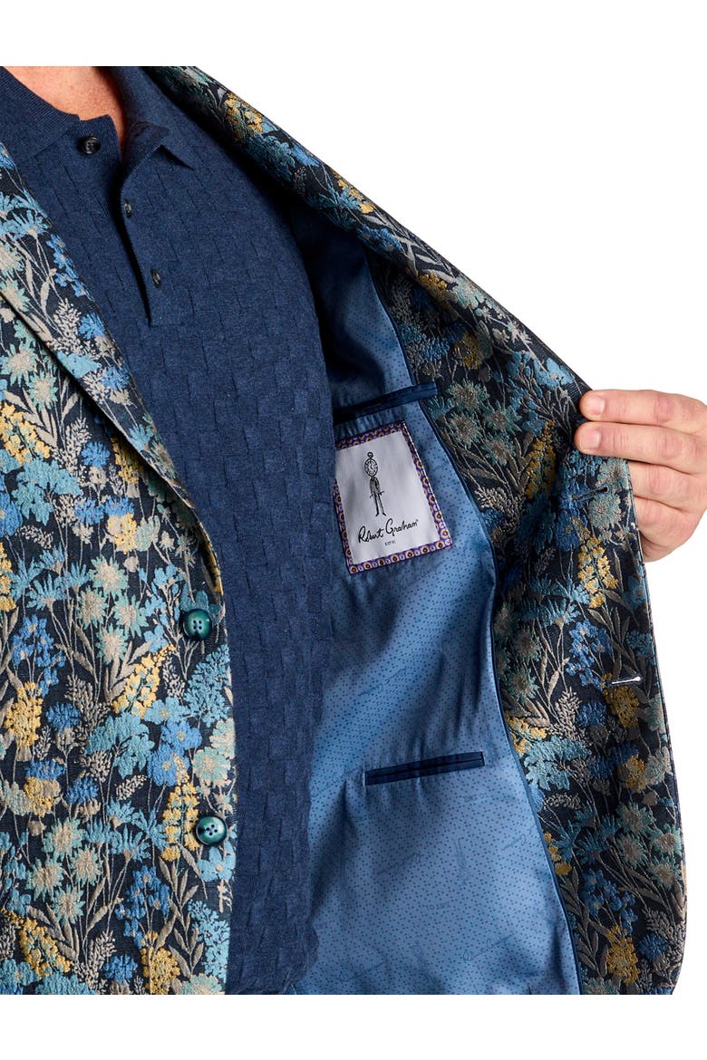 Big & Tall  Floral Jacquard Sport Coat, Alternate, color, NAVY