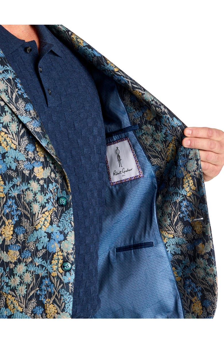 Robert Graham DXL Big & Tall  Floral Jacquard Sport Coat, Alternate, color, Navy
