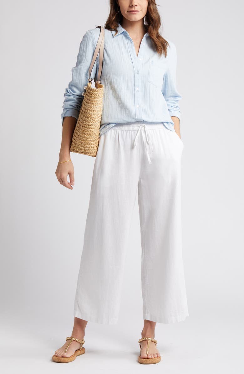 Caslon<sup>®</sup> Casual Gauze Button-Up Shirt, Main, color, Blue Skyway