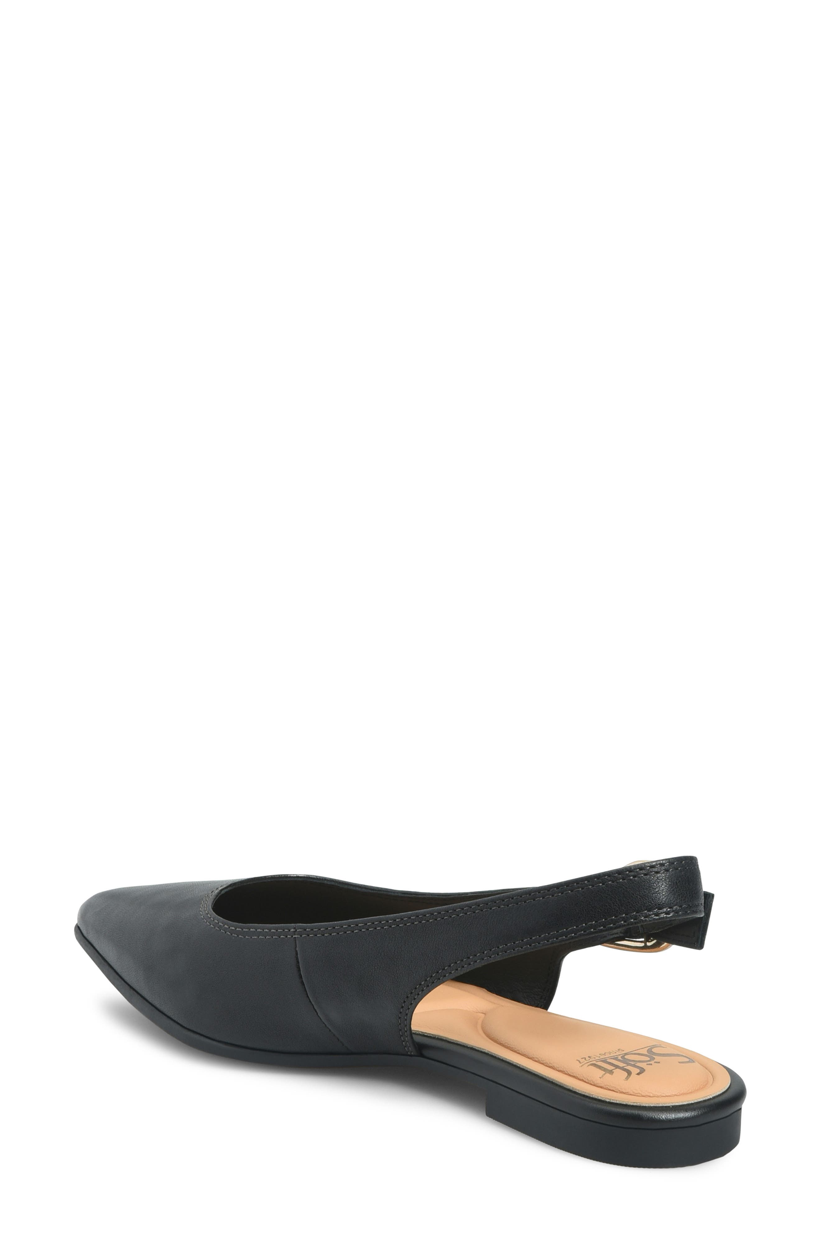 Marcella Slingback Pointed Toe Flat, Alternate, color, BLACK