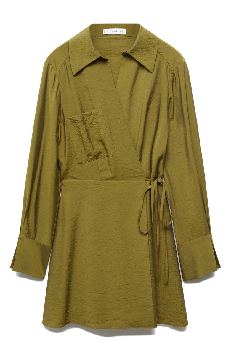 MANGO Vane Long Sleeve Wrap Dress, Alternate, color, 