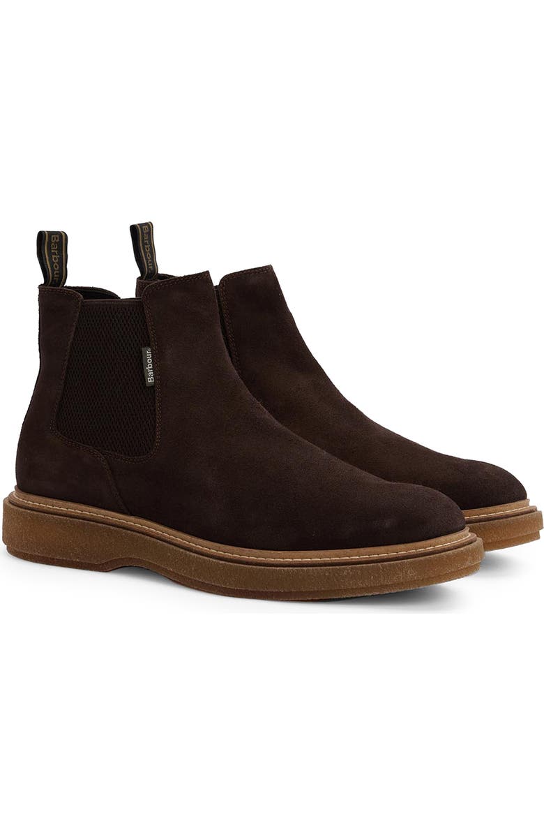 Barbour Tinstone Lugged Chelsea Boot, Main, color, Chocolate Suede