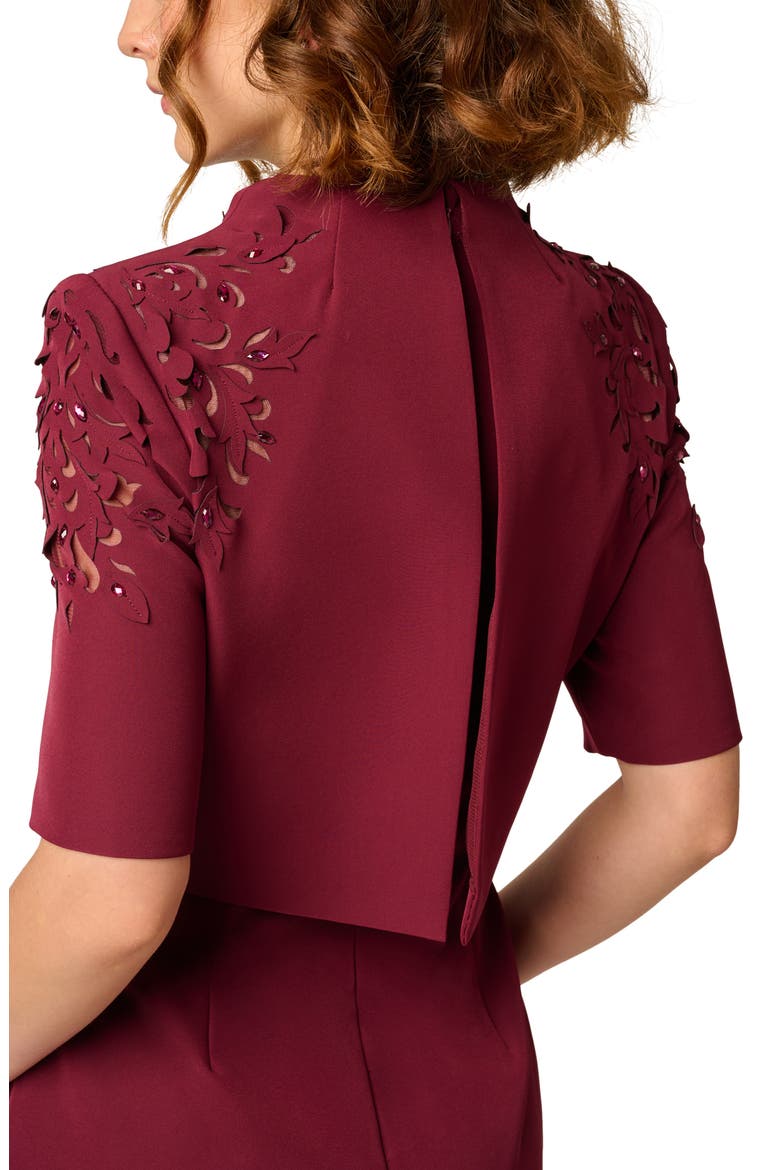 Cutout Stretch Crepe Popover Sheath Dress, Alternate, color, MAHOGANY