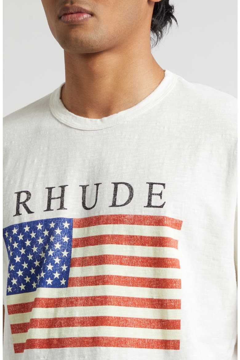 USA Flag Slub Cotton Graphic T-Shirt, Alternate, color, VINTAGE WHITE/ BLACK