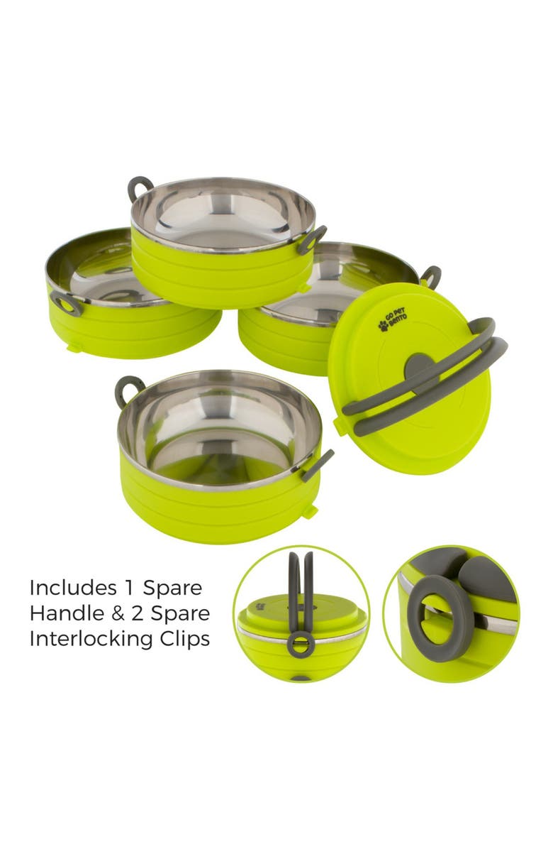 Healthy Human Travel Dog Bowls, Set of 3 Interlocking Bowls, Alternate, color, Multicolored