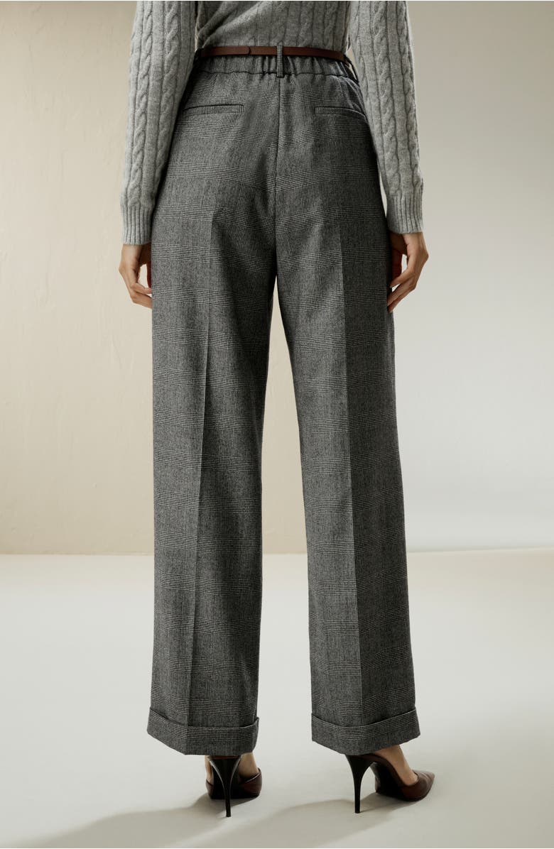 Lilysilk Wide Leg Wool-flannel Suit Trousers, Alternate, color, Glen Check