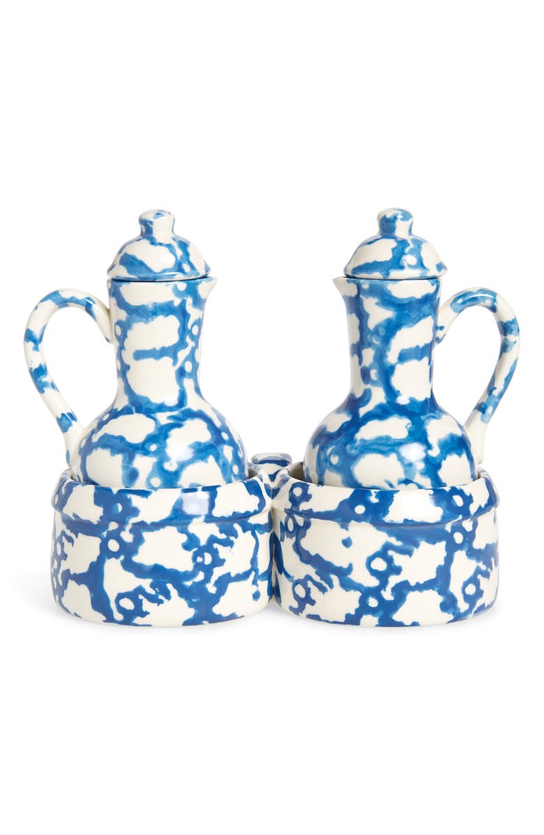 Tory Burch Spongeware Oil & Vinegar Set, Main, color, 