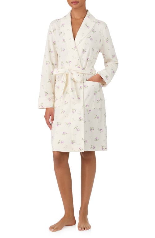 Ralph Lauren Lauren Floral Monogram Cotton Robe In White