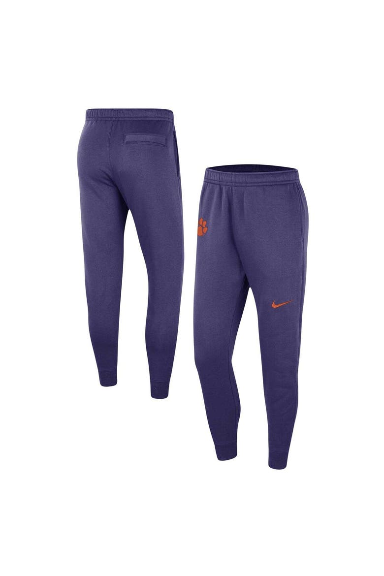 Men's Nike Purple Clemson Tigers Club Fleece Pants, Main, color, Purple