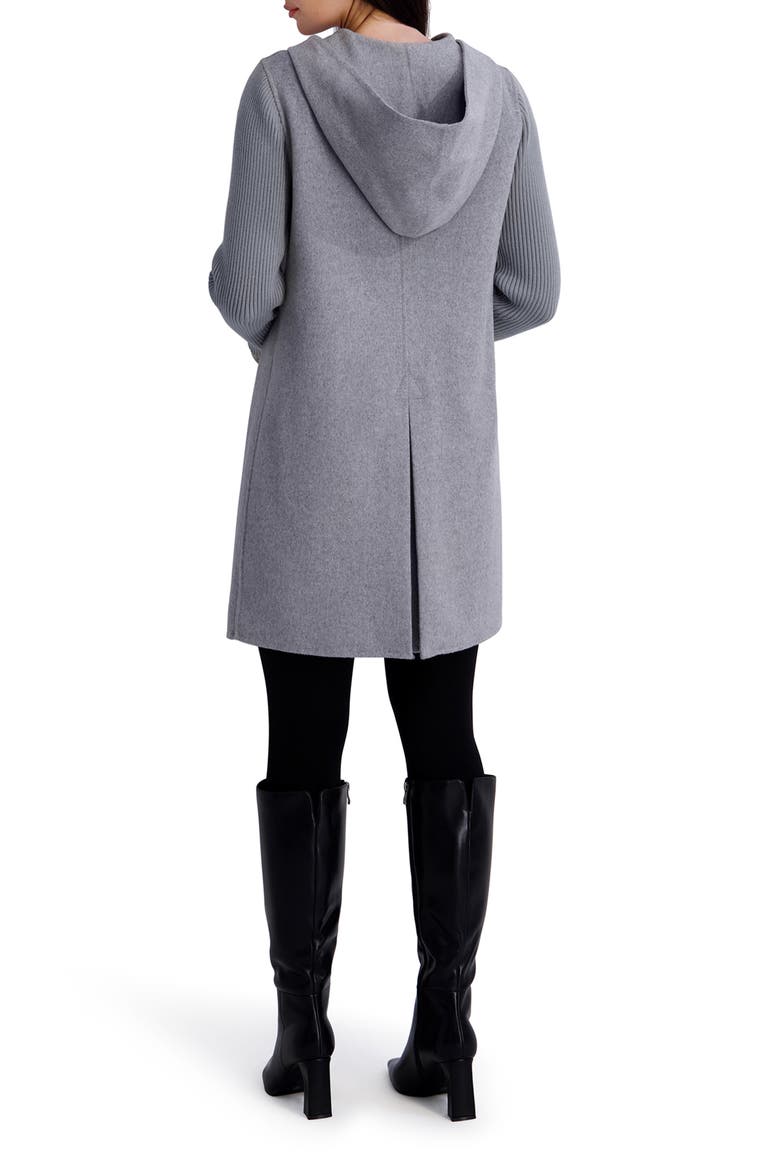 Double Face Wool Blend Hooded Coat, Alternate, color, LIGHT GREY