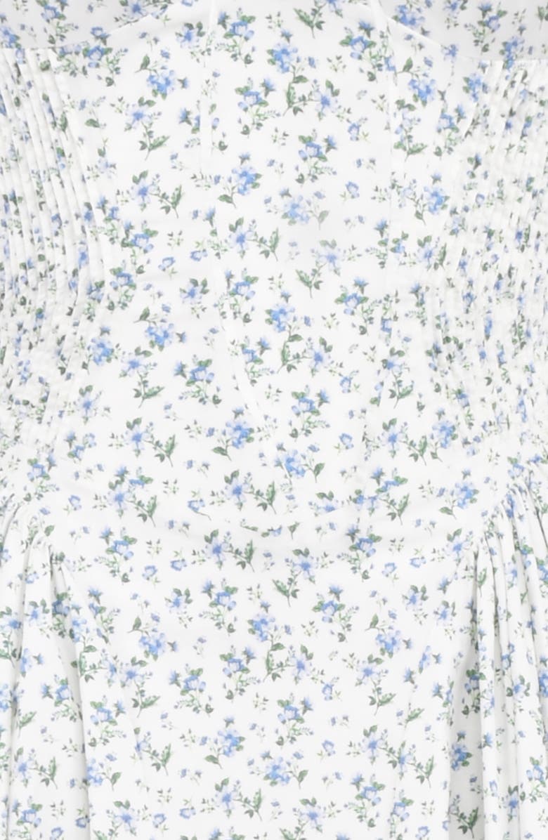 HOUSE OF CB Adabella Floral Pleated Halter Sundress, Alternate, color, Print Cottage Blue