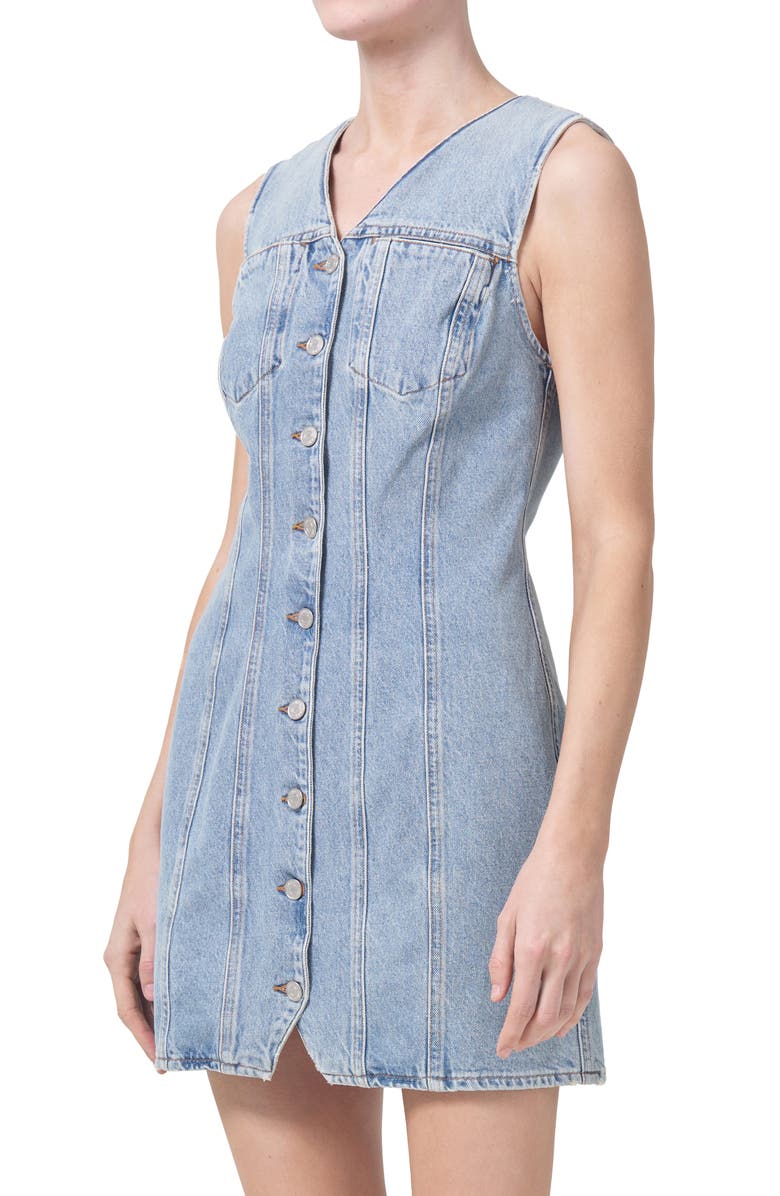 AGOLDE Trina Sleeveless Denim Minidress, Alternate, color, Balance