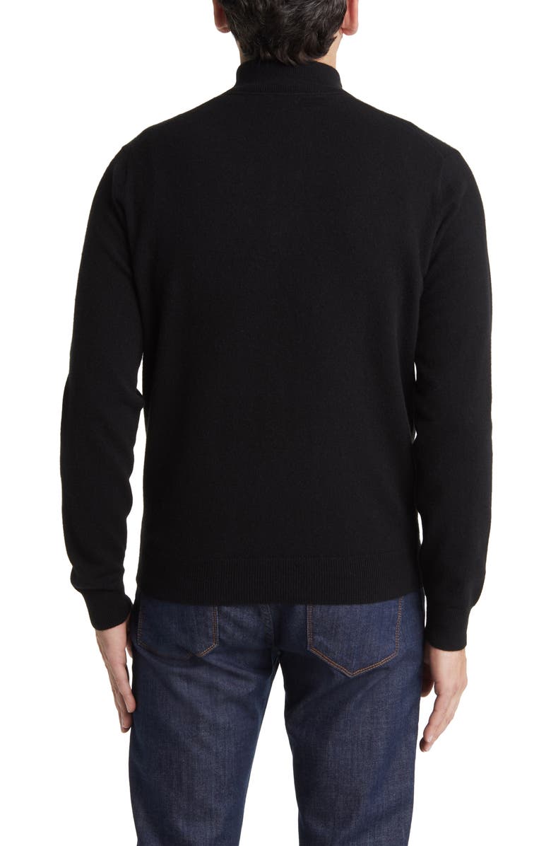 Peter Millar Crown Crafted Artisan Flex Cashmere Blend Quarter Zip Sweater, Alternate, color, Black