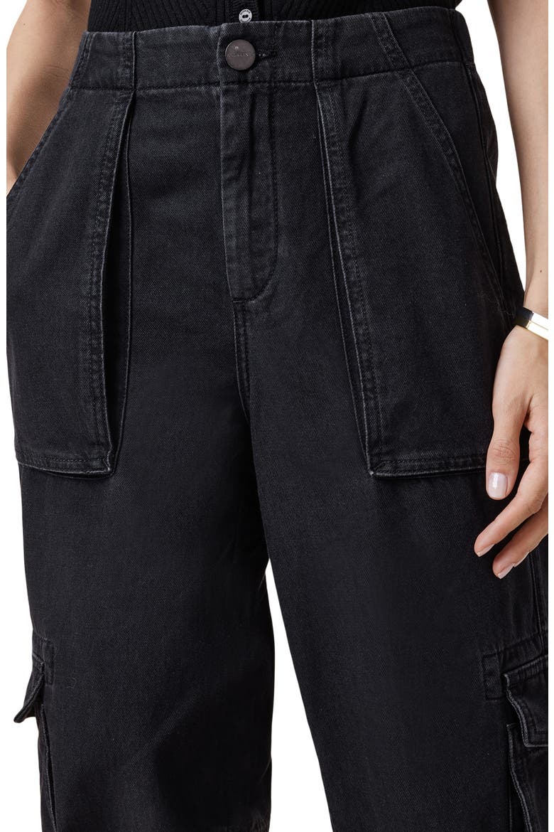 Freda Taper Cargo Jeans, Alternate, color, BLACK