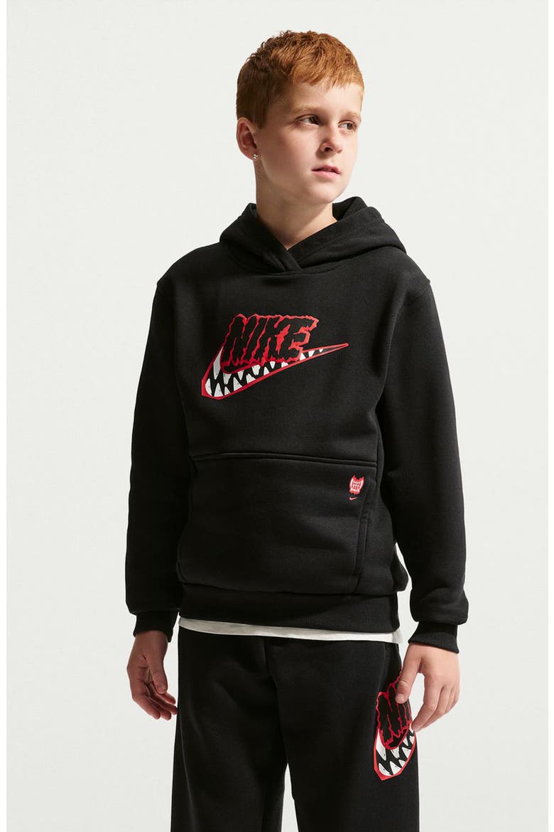 Kids' Club Sportswear Graphic Fleece Hoodie, Main, color, BLACK/ MULTI COLOR