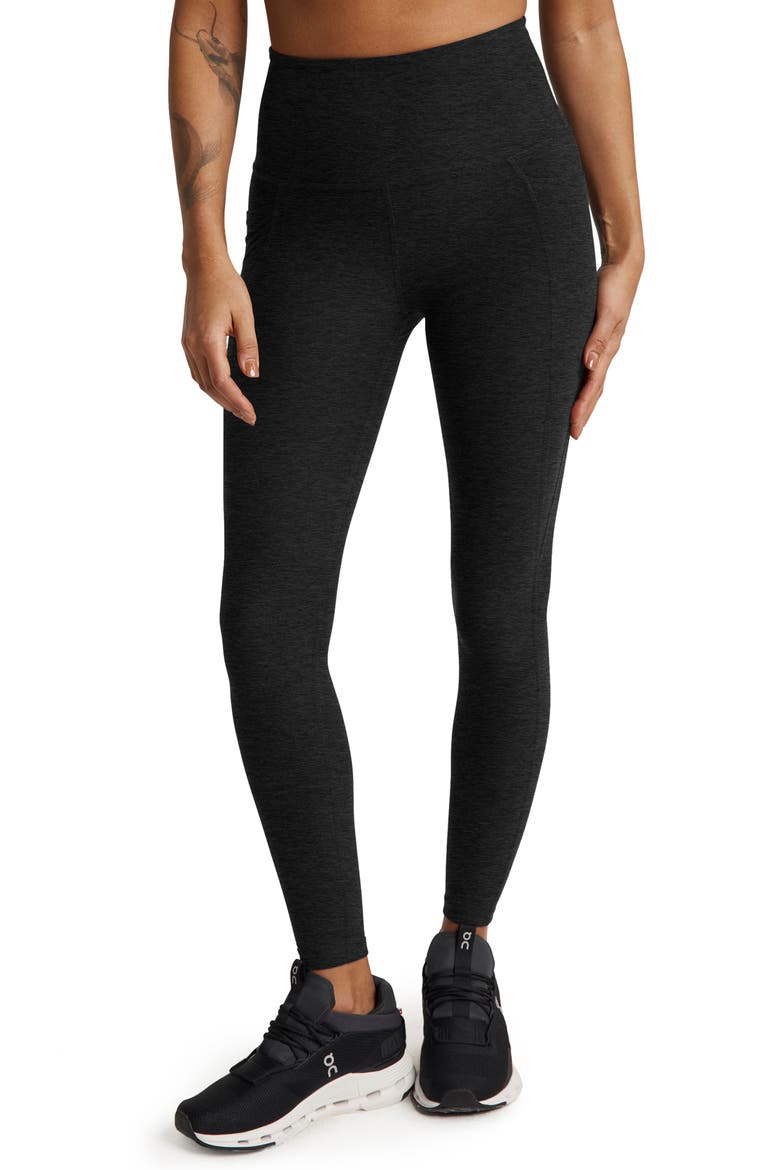 Everyday Space Dye High Waist Pocket Leggings, Main, color, DARKEST NIGHT
