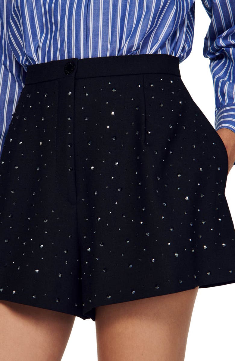 SANDRO Violine High Waist Shorts, Alternate, color, 