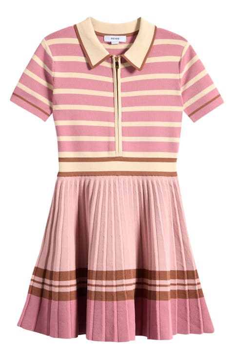 Kids' Ophelia Stripe Cotton Polo Dress (Little Kid & Big Kid)