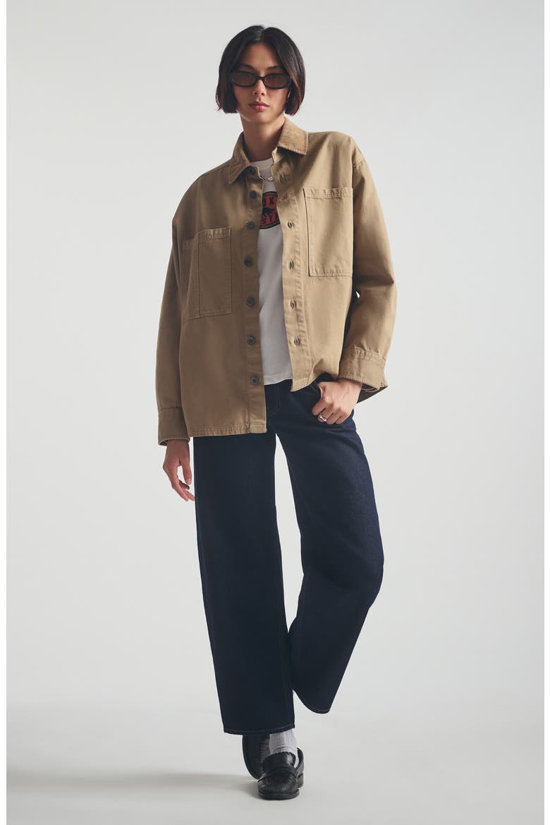 Corduroy Collar Overshirt, Alternate, color, KELP